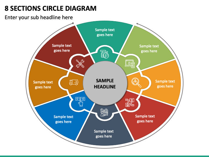 8 Sections Circle Diagram PowerPoint Template PPT Slides