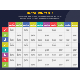 10 Column Table for PowerPoint and Google Slides - PPT Slides