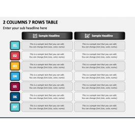 2 Columns 7 Rows Table for PowerPoint and Google Slides - PPT Slides