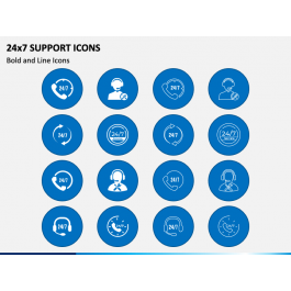 24x7 Support Icons for PowerPoint and Google Slides - PPT Slides
