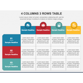 4 Columns 3 Rows Table for PowerPoint and Google Slides - PPT Slides