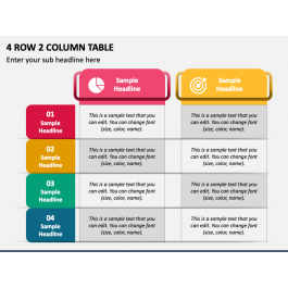 4 Row 2 Column Table for PowerPoint and Google Slides - PPT Slides
