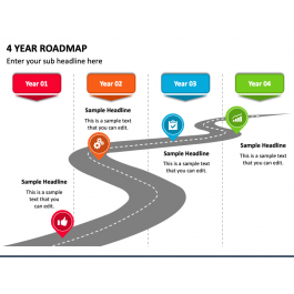 4 Year Roadmap PowerPoint Template - PPT Slides