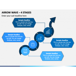 Arrow Wave - 4 Stages PowerPoint Template - PPT Slides