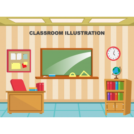 Classroom Illustration for PowerPoint and Google Slides - PPT Slides