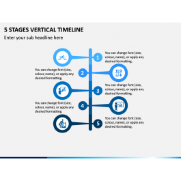 PowerPoint 5 Stages Vertical Timeline