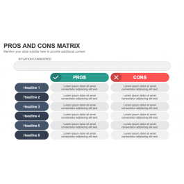 Pros and Cons Matrix for PowerPoint and Google Slides PPT Slides
