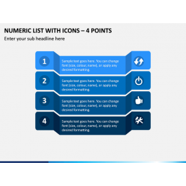 PowerPoint Numeric List With Icons - 4 Points