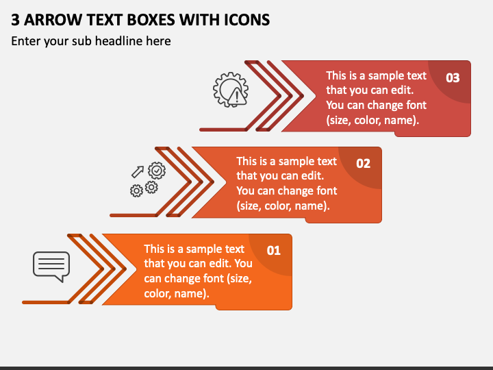 3 Arrow Text Boxes with Icons PPT Slide 1