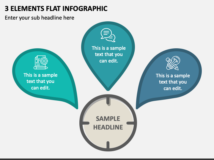 3 Elements Flat Infographic PPT Slide 1