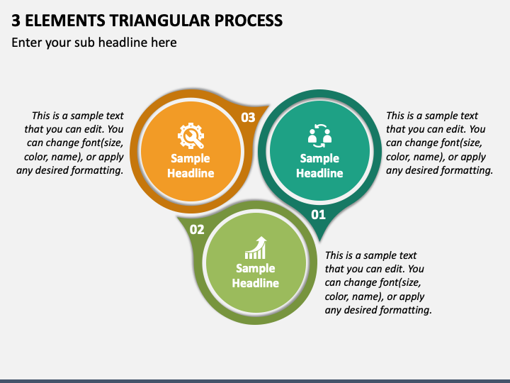 3 Elements Triangular Process PPT Slide 1