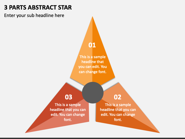 3 Parts Abstract Star PPT Slide 1