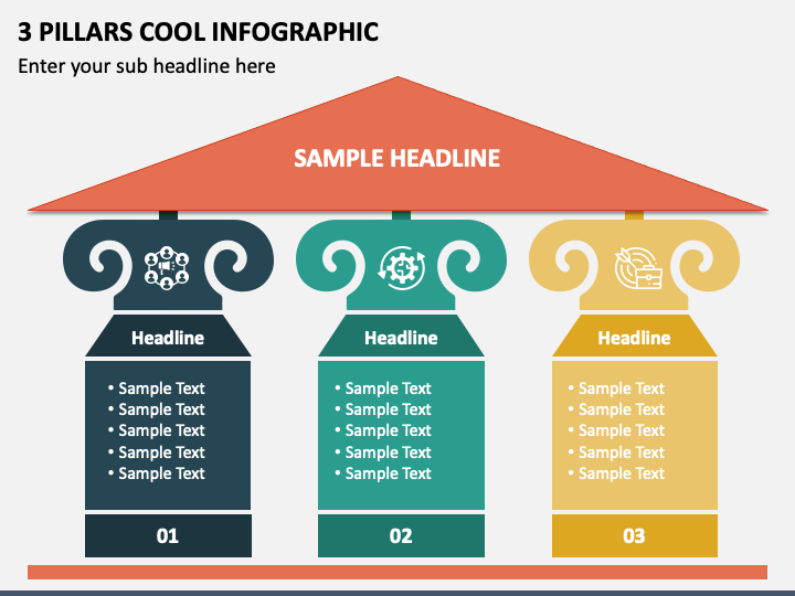 3 Pillars Cool Infographic PPT Slide 1