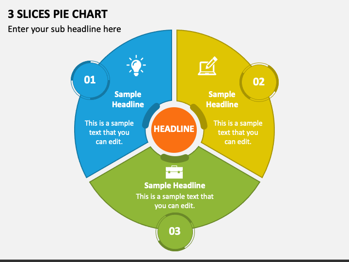 3 Slices Pie Chart PPT Slide 1