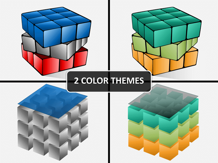 3D cube PPT cover slide 