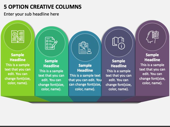 5 Option Creative Columns PPT Slide 1