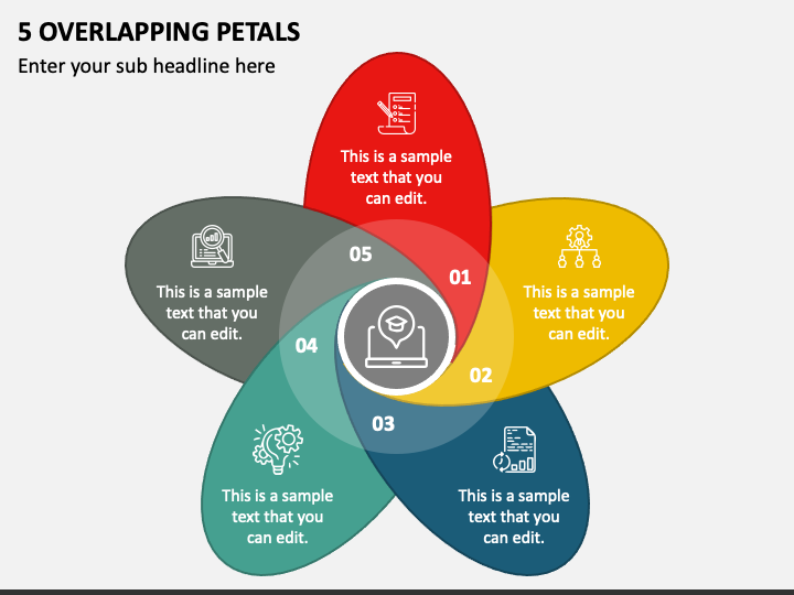 5 Overlapping Petals PPT Slide 1