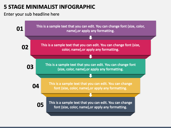 5 Stage Minimalist Infographic PPT Slide 1
