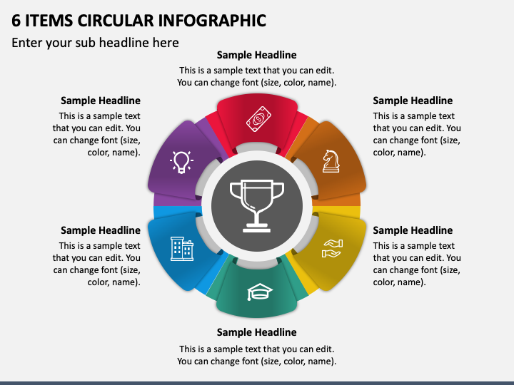 6 Items Circular Infographic PPT Slide 1