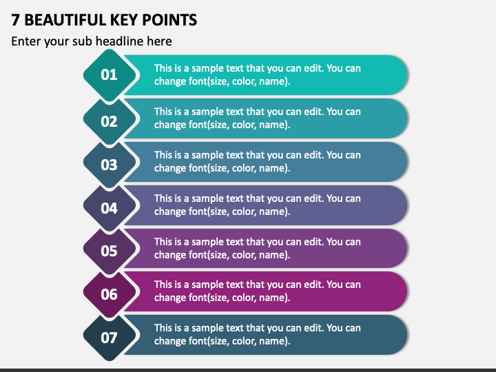 7 Beautiful Key Points PPT Slide 1