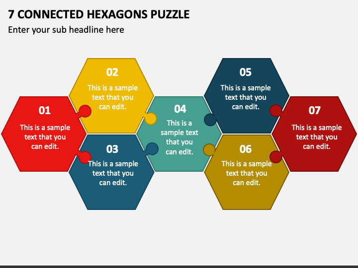 7 Connected Hexagons Puzzle PPT Slide 1