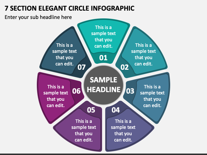 7 Section Elegant Circle Infographic PPT Slide 1