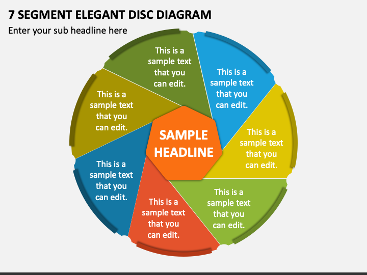 7 Segment Elegant Disc Diagram PPT Slide 1