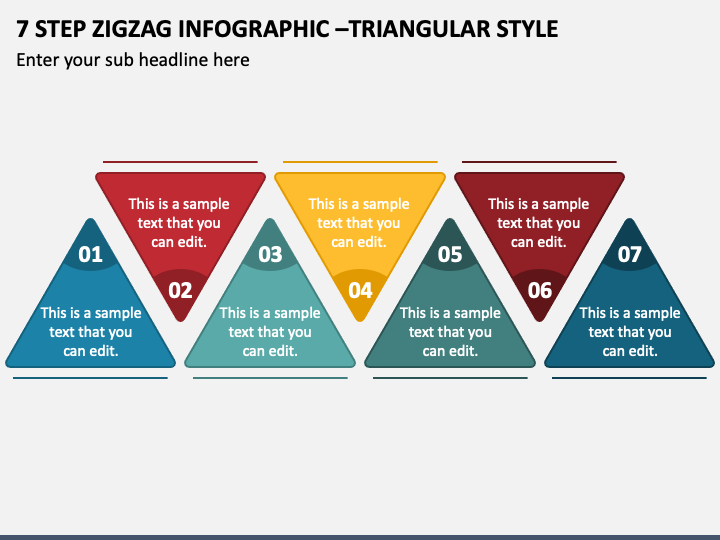 7 Step Zigzag Infographic - Triangular Style PPT Slide 1