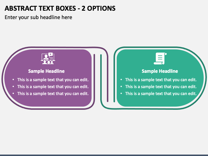 Abstract Text Boxes - 2 Options PPT Slide 1