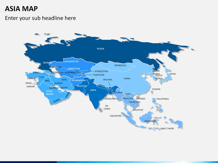 Asia Map With Countries Powerpoint Template Slidebaza