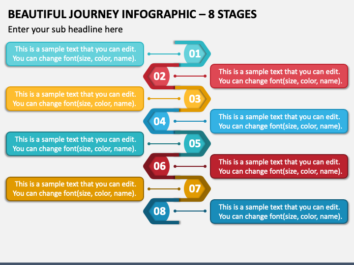 Beautiful Journey Infographic - 8 Stages PPT Slide 1