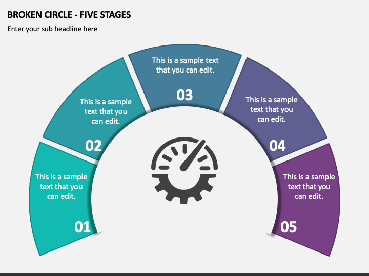 Broken Circle - Five Stages PPT Slide 1