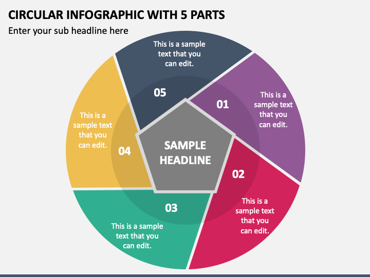 Circular Infographic with 5 Parts PPT Slide 1