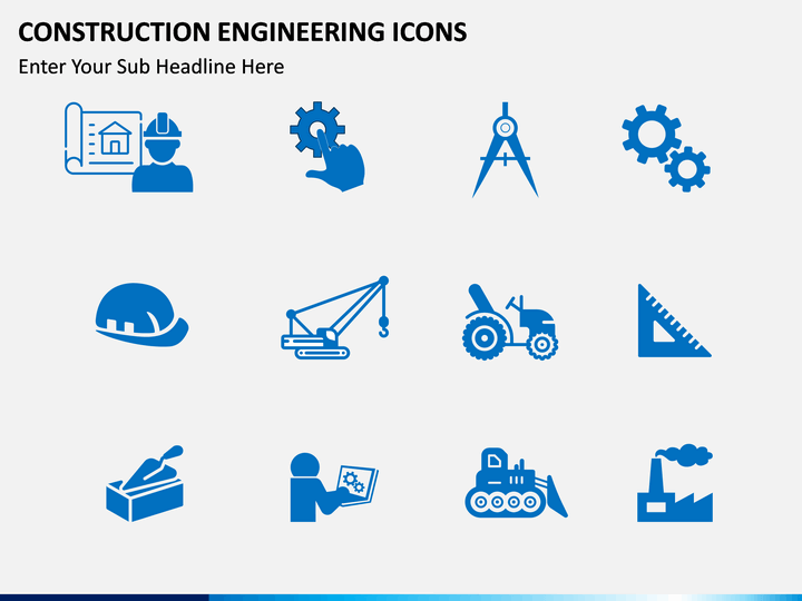 Construction Engineering Icons PowerPoint Template - PPT Slides