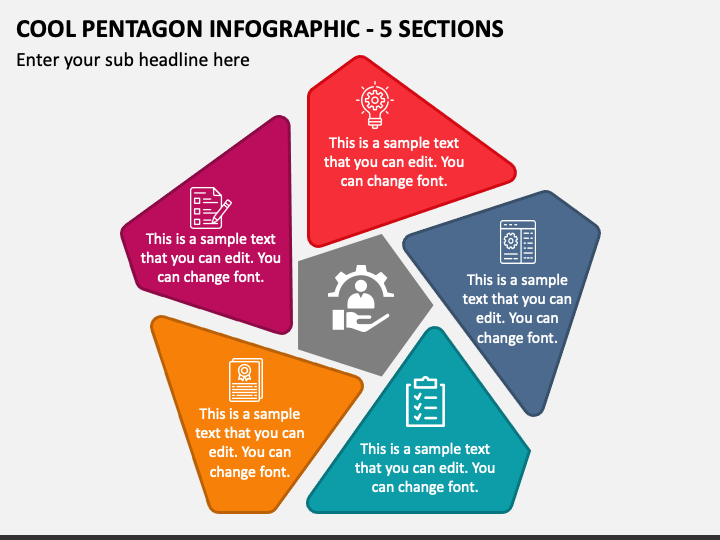 Cool Pentagon Infographic - 5 Sections PPT Slide 1