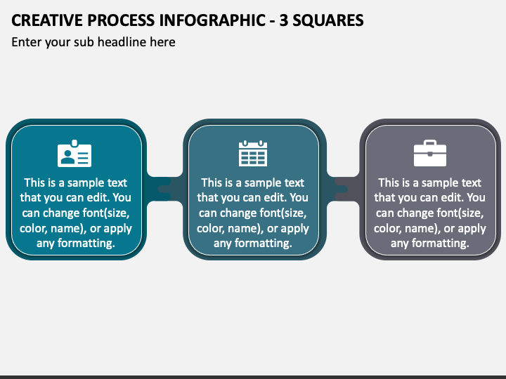 Creative Process Infographic - 3 Squares PPT Slide 1
