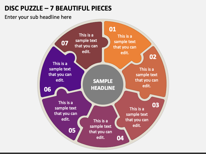 Disc Puzzle - 7 Beautiful Pieces PPT Slide 1