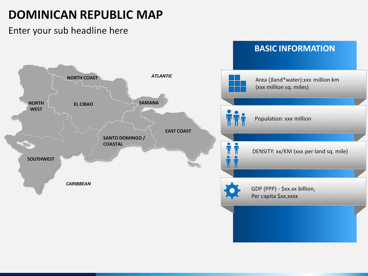Dominican Republic Map PowerPoint Template PPT Slides SketchBubble