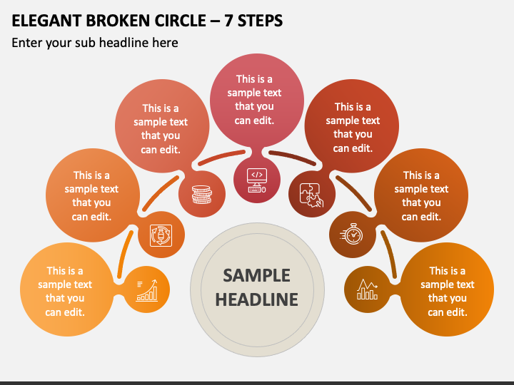 Elegant Broken Circle - 7 Steps PPT Slide 1