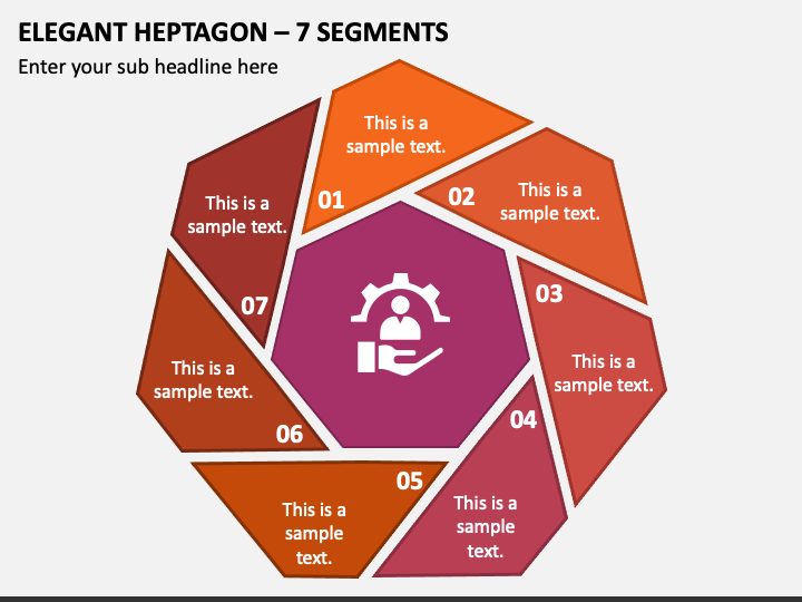 Elegant Heptagon - 7 Segments PPT Slide 1