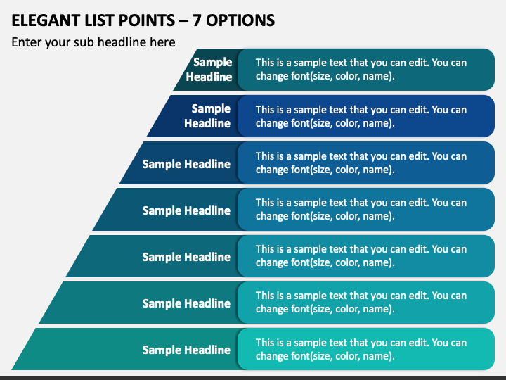 Elegant List Points - 7 Options PPT Slide 1