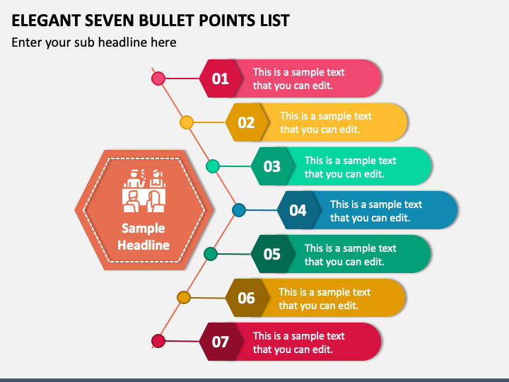 Elegant Seven Bullet Points List PPT Slide 1