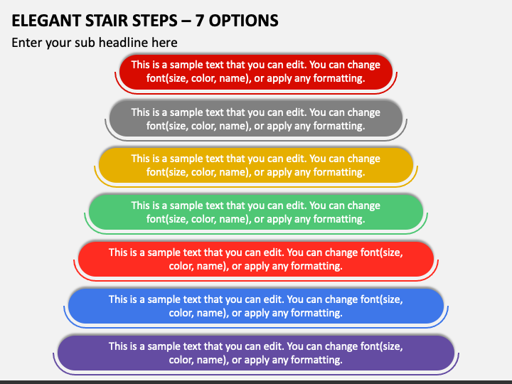 Elegant Stair Steps - 7 Options PPT Slide 1