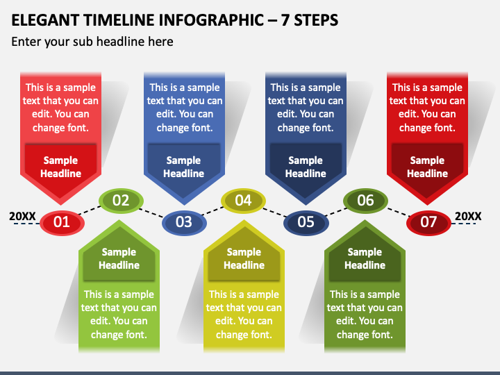 Elegant Timeline Infographic - 7 Steps PPT Slide 1