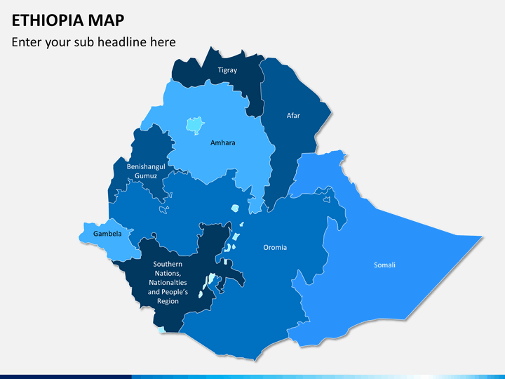 Ethiopia map PPT slide 1