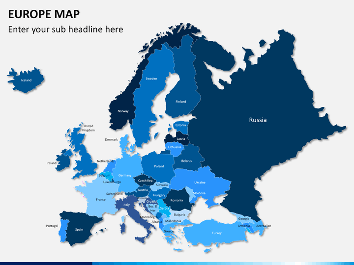 Europe map PPT slide 1