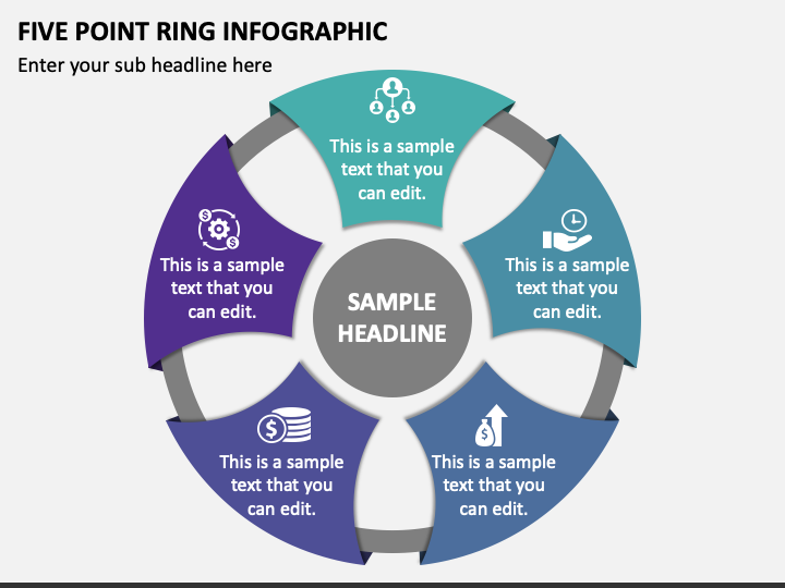 Five Point Ring Infographic PPT Slide 1