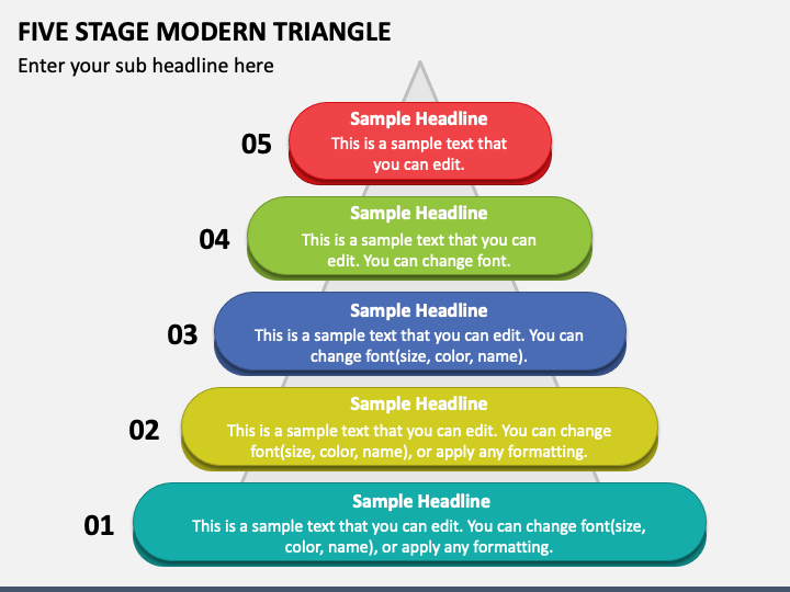Five Stage Modern Triangle PPT Slide 1