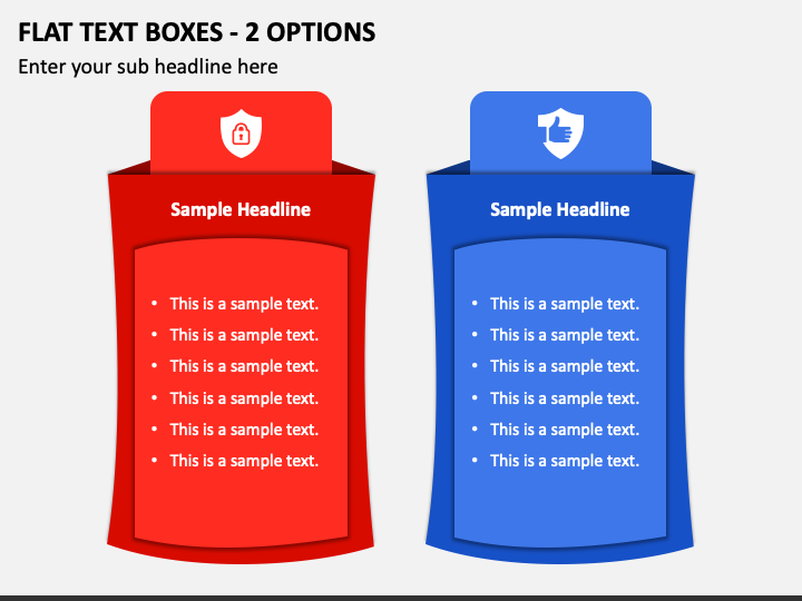 Flat Text Boxes - 2 Options PPT Slide 1