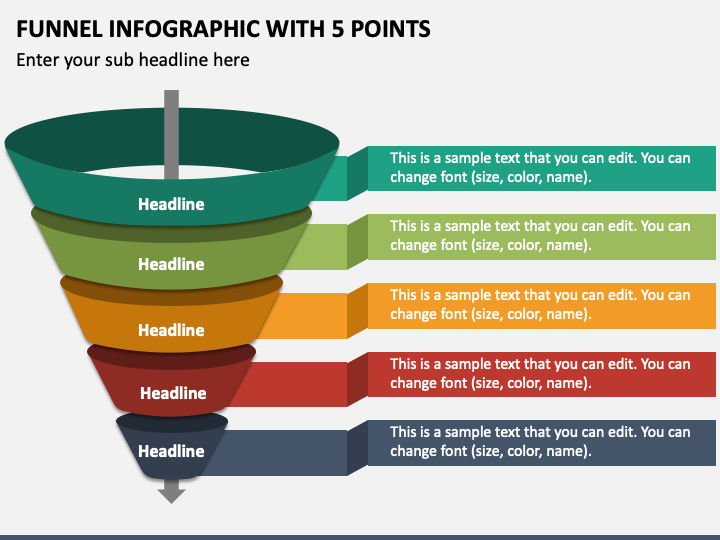 Funnel Infographic with 5 Points PPT Slide 1